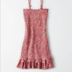 American Eagle Red Smocked Tube Dress